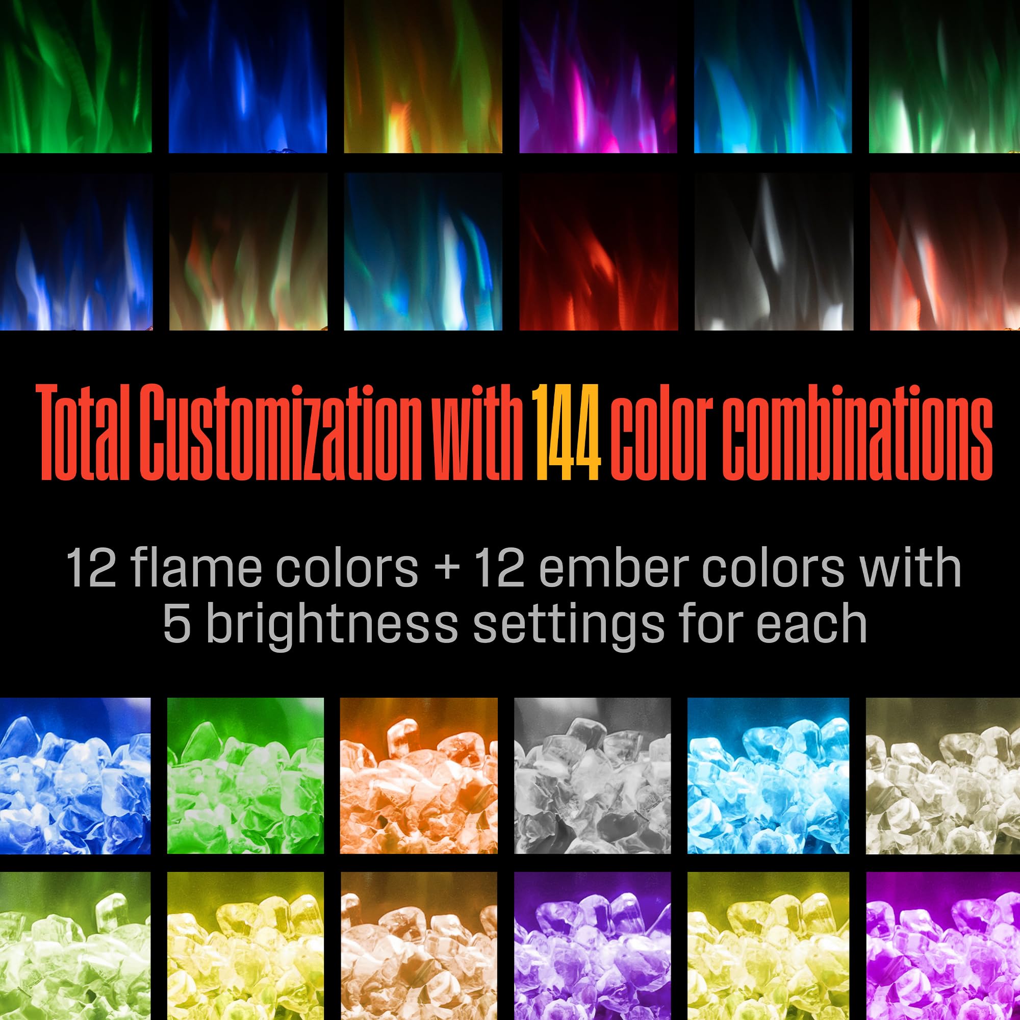 Electric Fireplace Heater with Color Changing Flames