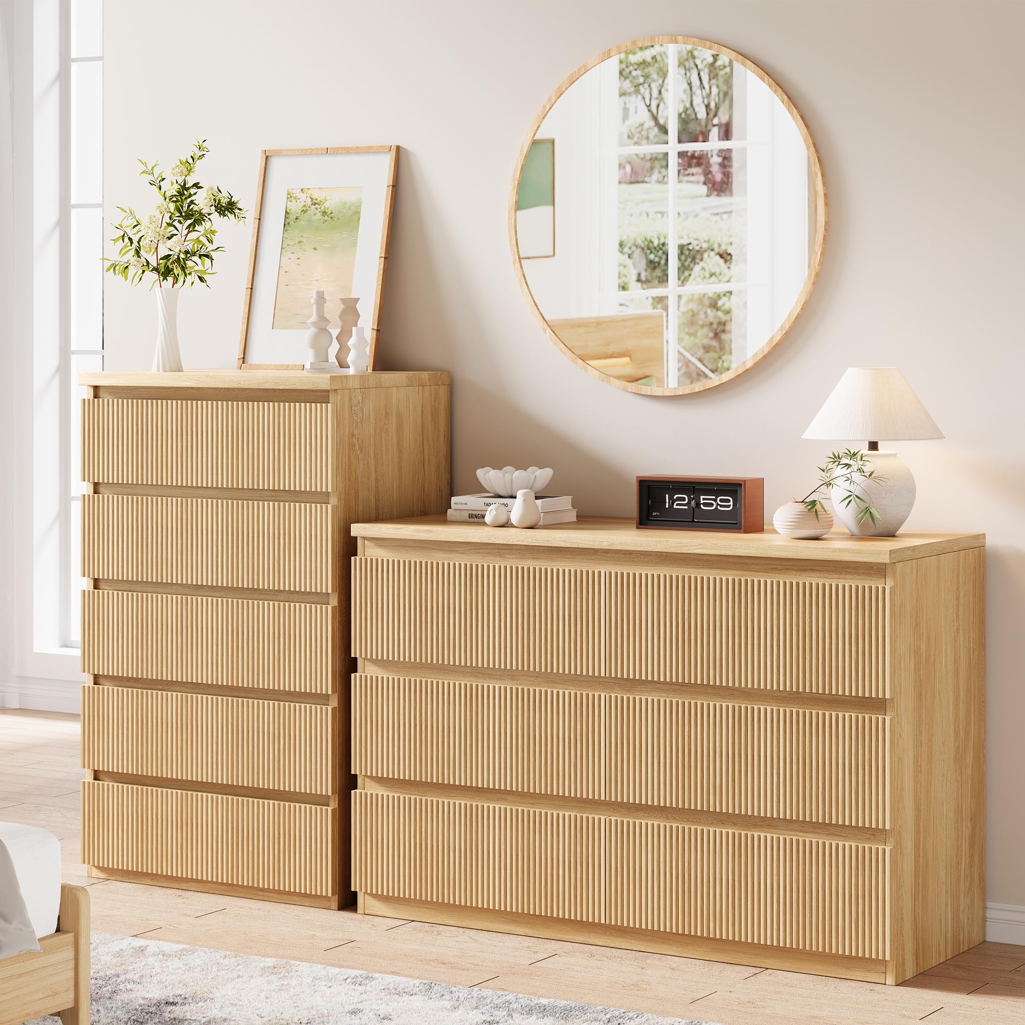 Fluted 5-Drawer Dresser