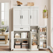 Tall Kitchen Pantry Storage Cabinet with Doors & Shelves