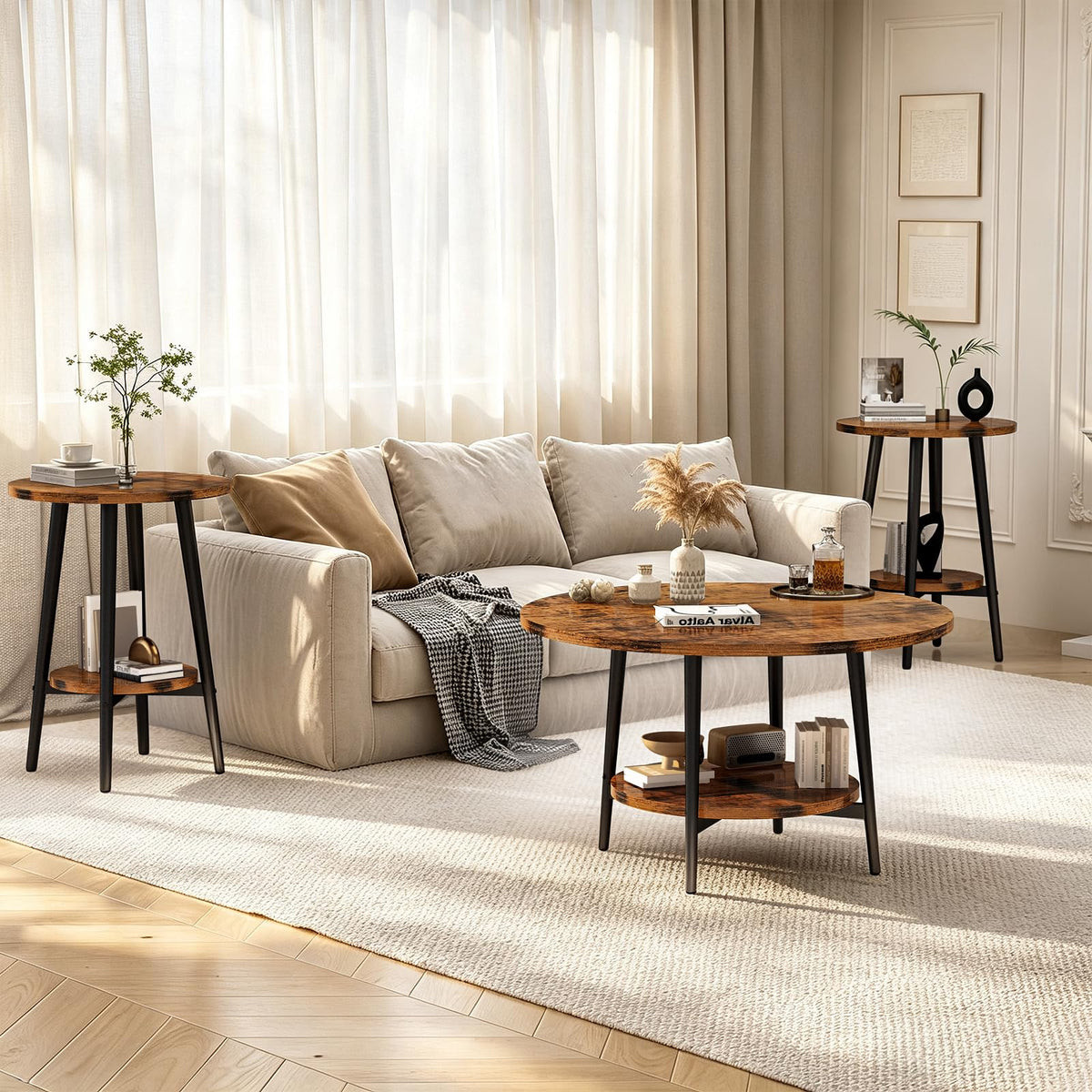 AWQM Coffee Table, Coffee Table Set of 3, Coffee Tables for Living Room