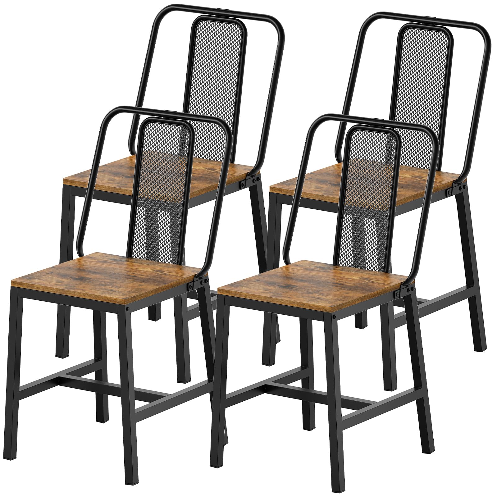 Industrial Dining Chairs Set of 4