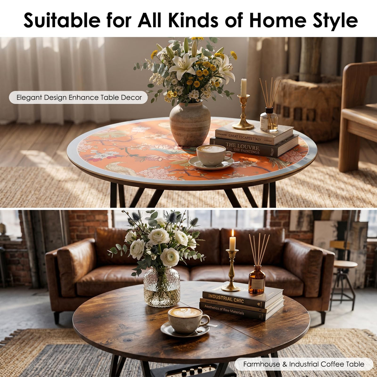 Round Coffee Table with Mat