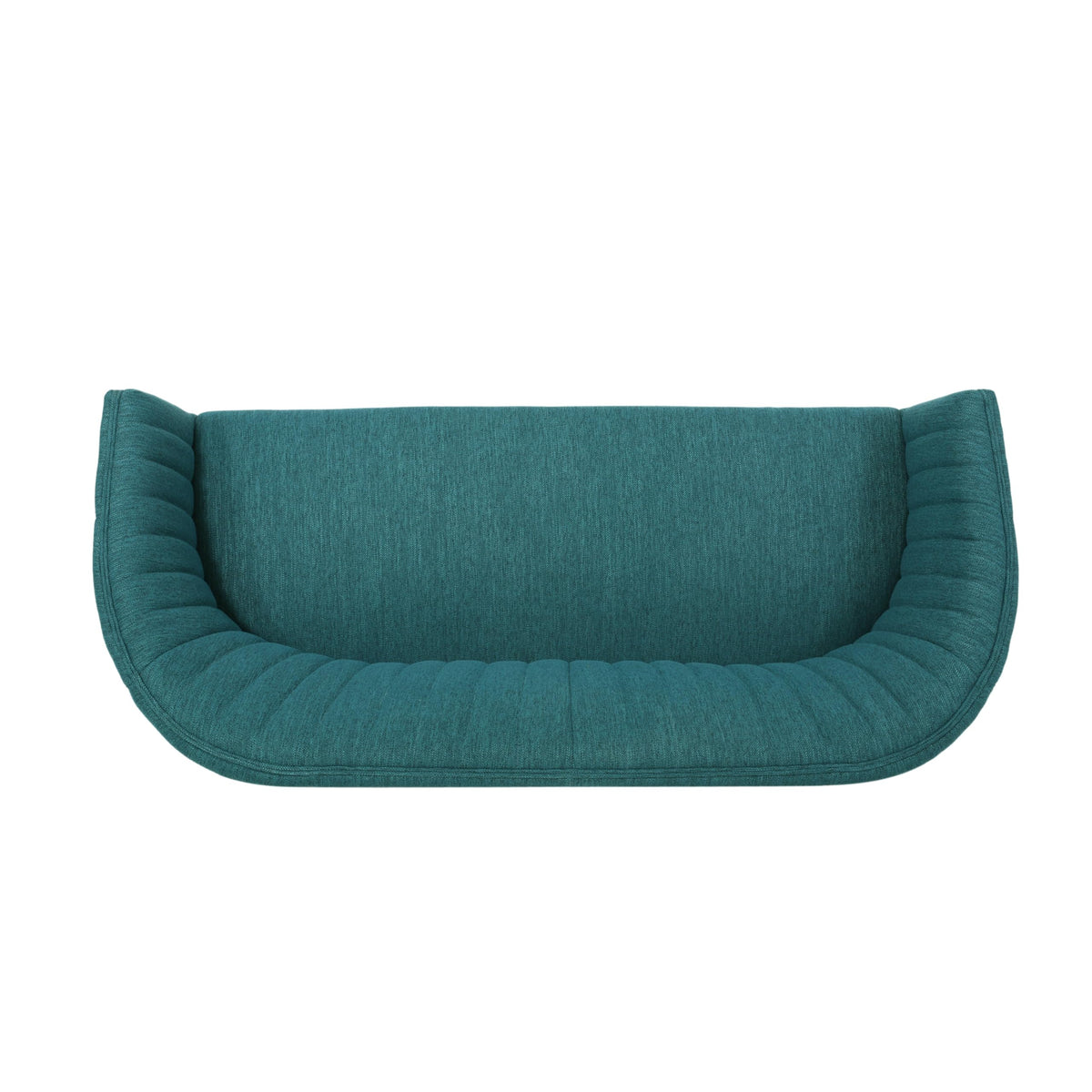 Teal Channel-Stitched Loveseat