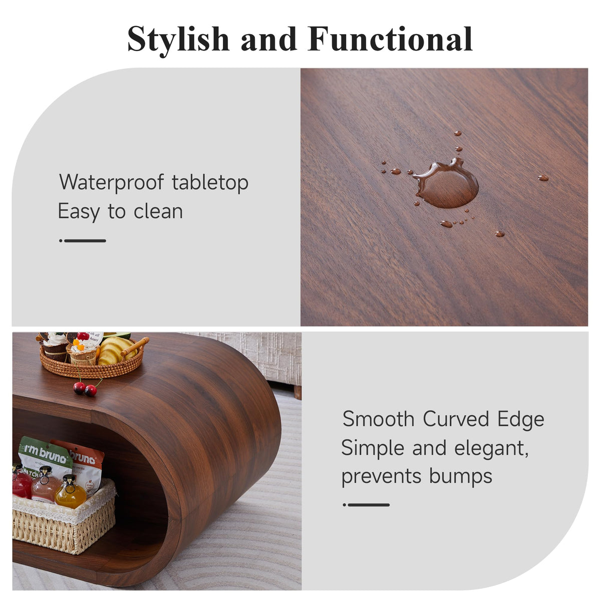 Oval Coffee Table with Storage