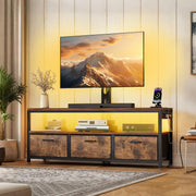 TV Stand with Mount, Power Outlet & LED Lights