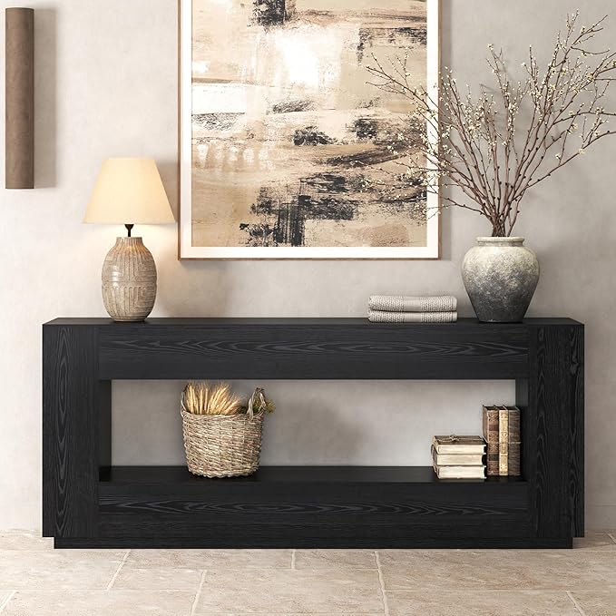 78" Extra Long Console Table with Storage Shelf