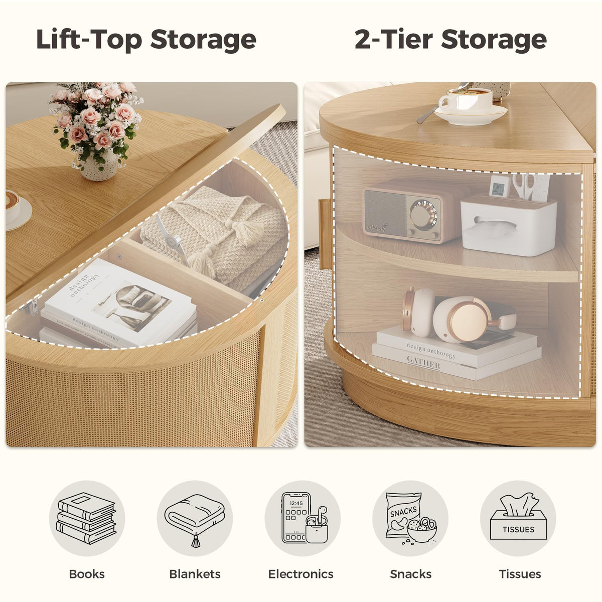 Round Storage Coffee Table