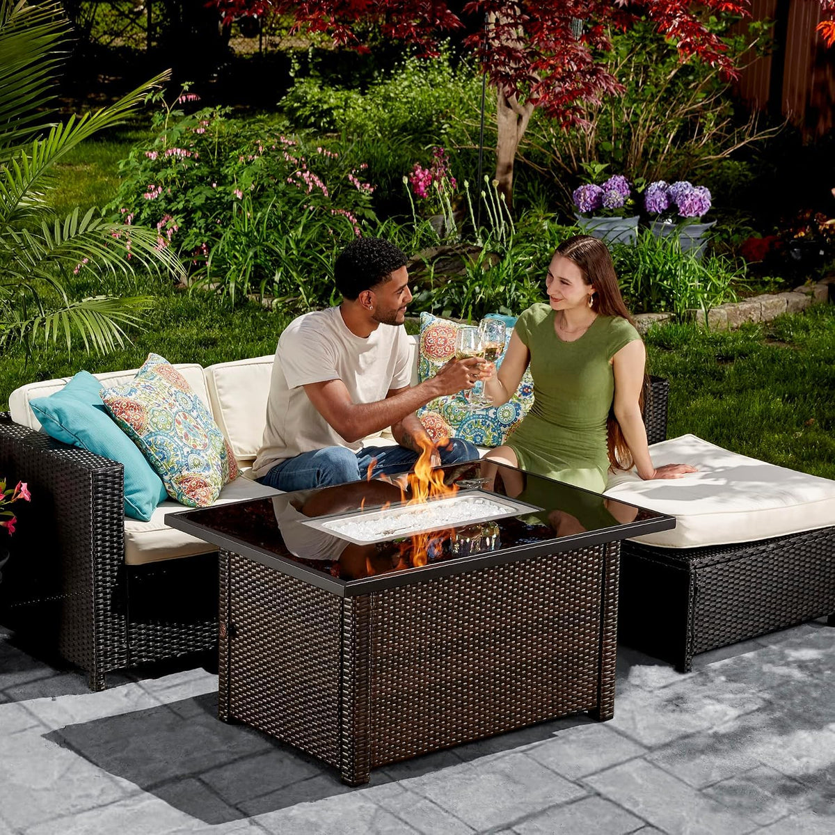 Rectangular Gas Fire Pit Table