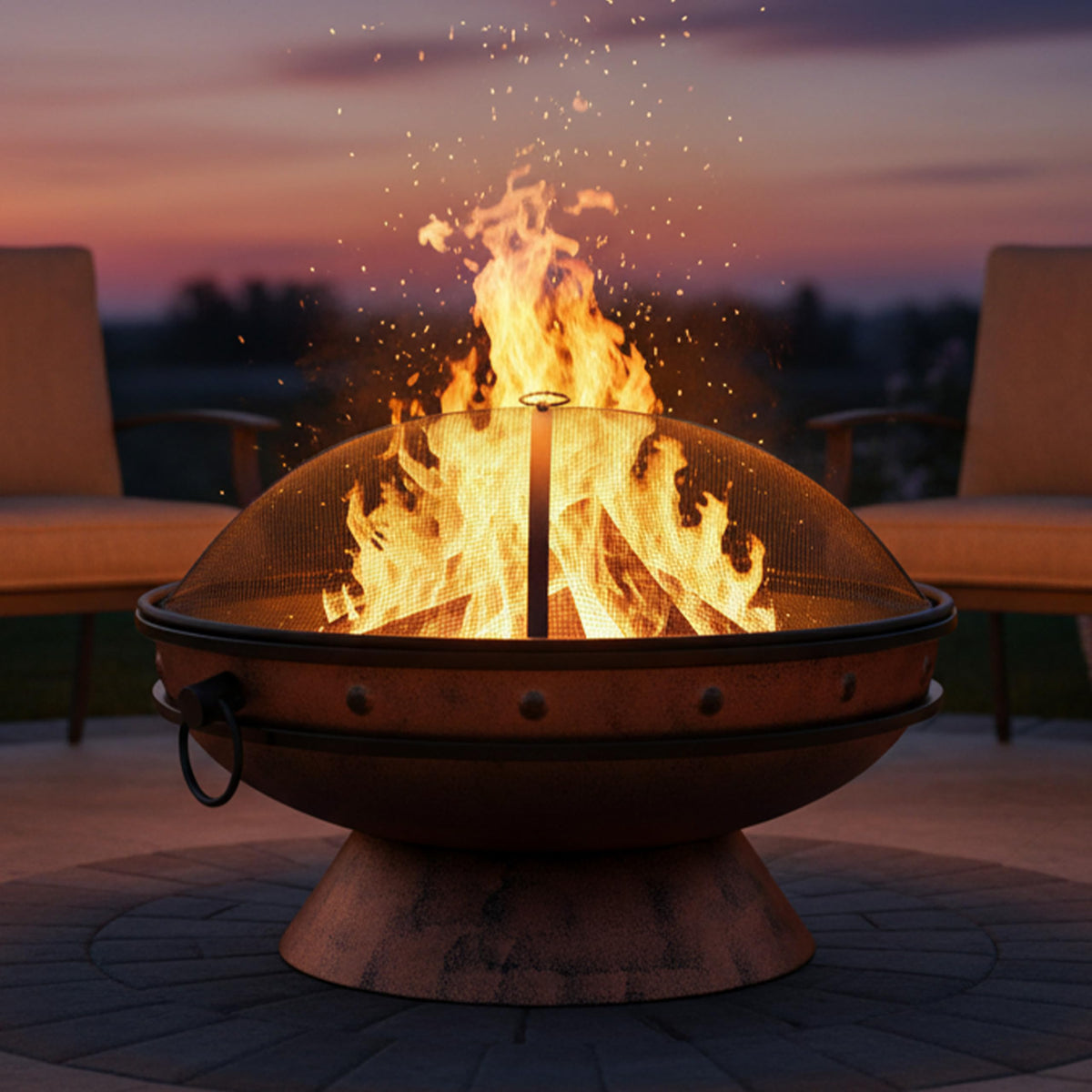 Copper Wood-Burning Fire Pit
