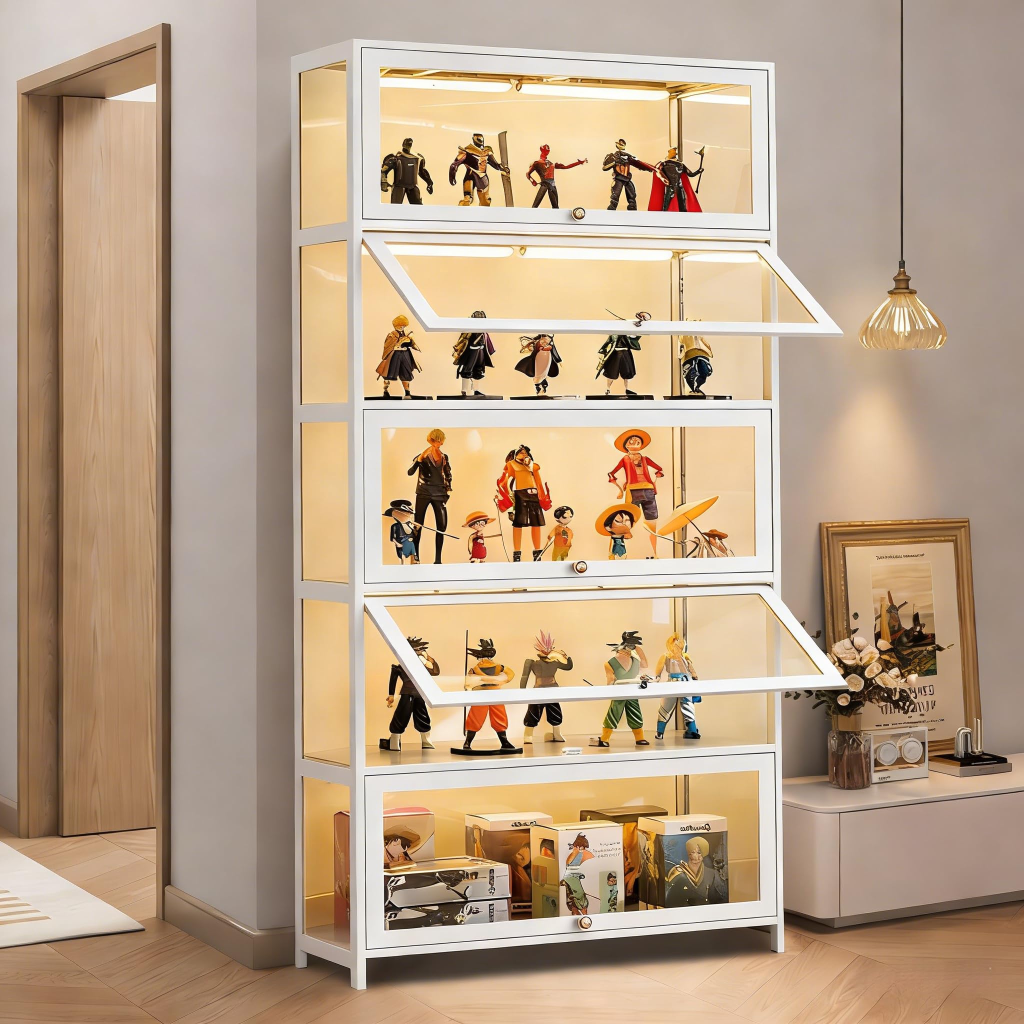 5-Tier Curio Display Cabinet with Acrylic Doors