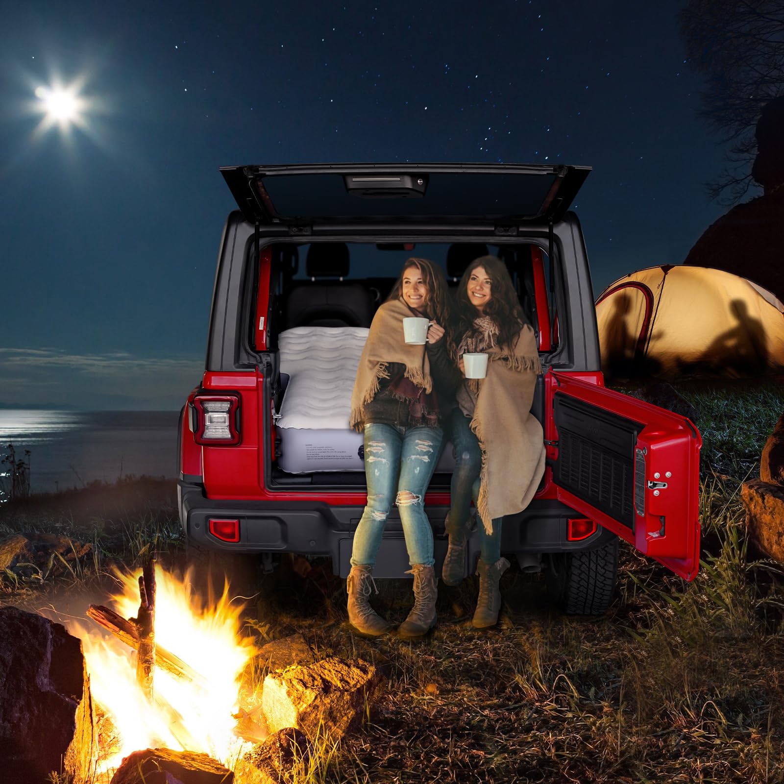 SUV Air Mattress for Jeep Wrangler with Wireless Air Pump