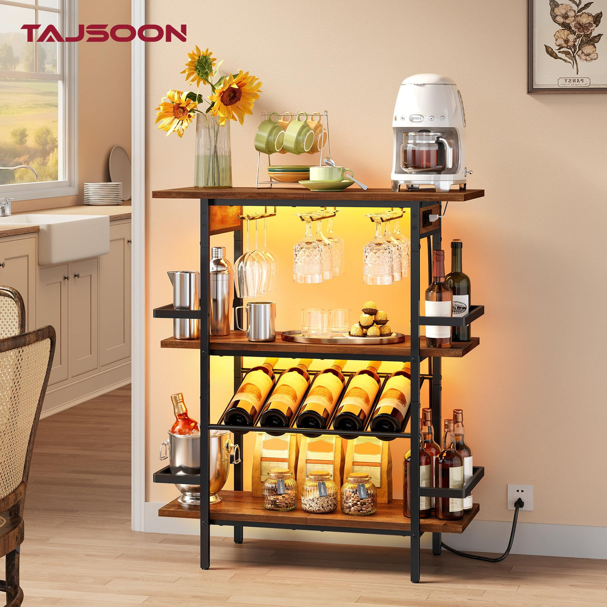 3-Tier LED Wine Rack