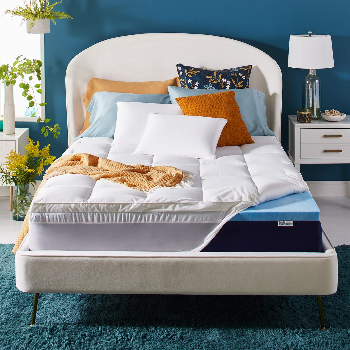 Queen Dual-Layer Gel Memory Foam Mattress Topper