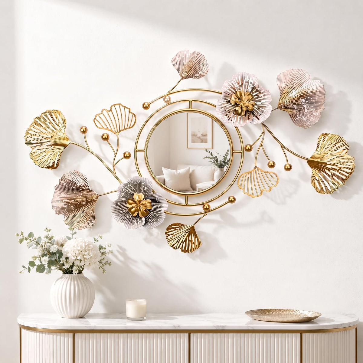 Ginkgo Metal Wall Mirror
