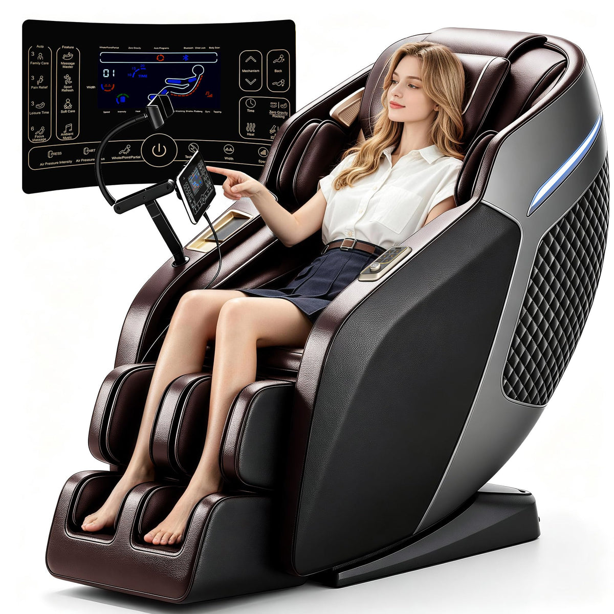 Massage Chair Full Body 4D Zero Gravity Recliner,55" SL-Track Massage Chair