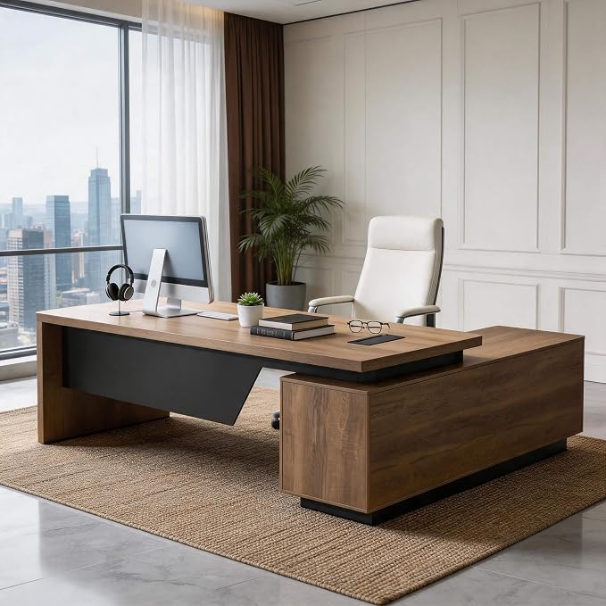 Retractable L-Shaped Executive Desk