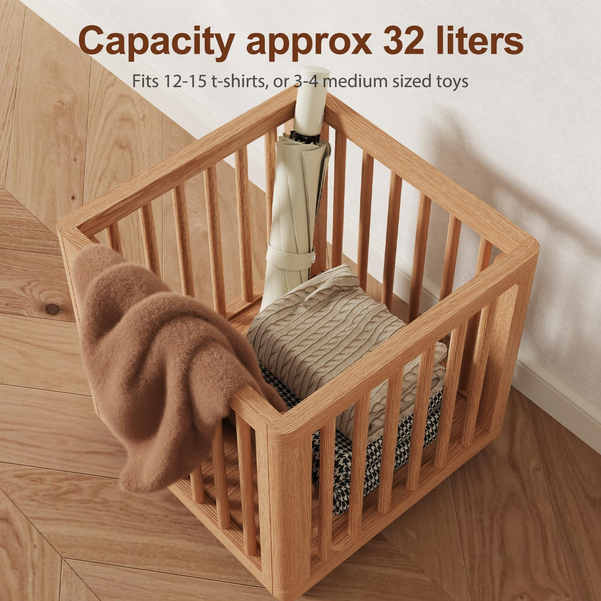 Wood Coat Rack with Storage