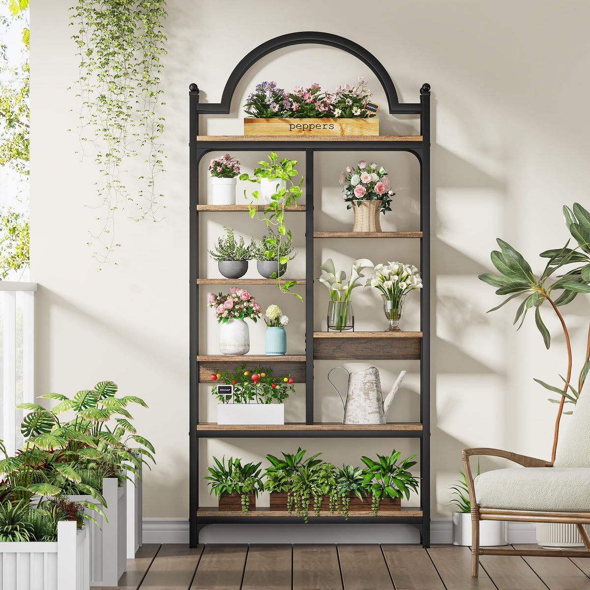 Arched Industrial Bookshelf