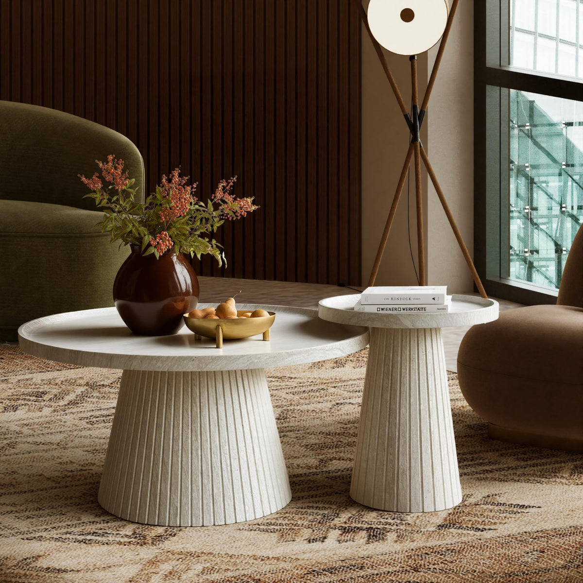 Faux Stone Nesting Coffee Tables