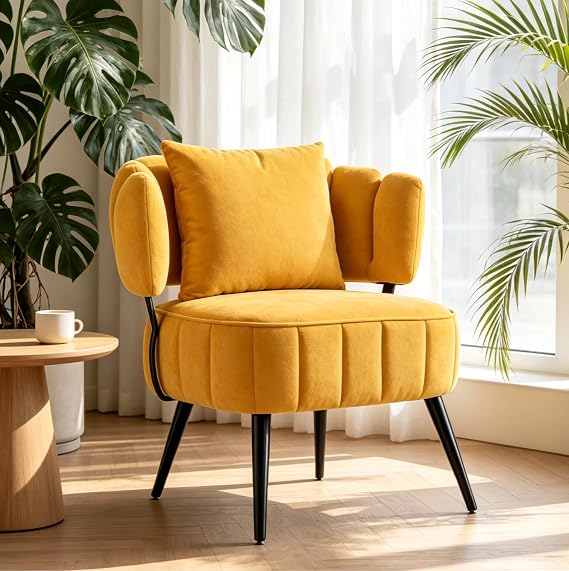 Chenille Barrel Accent Chair