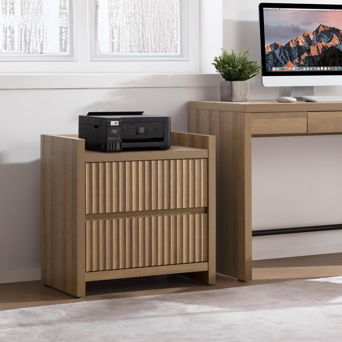 Fluted Charging Nightstands, Set of 2