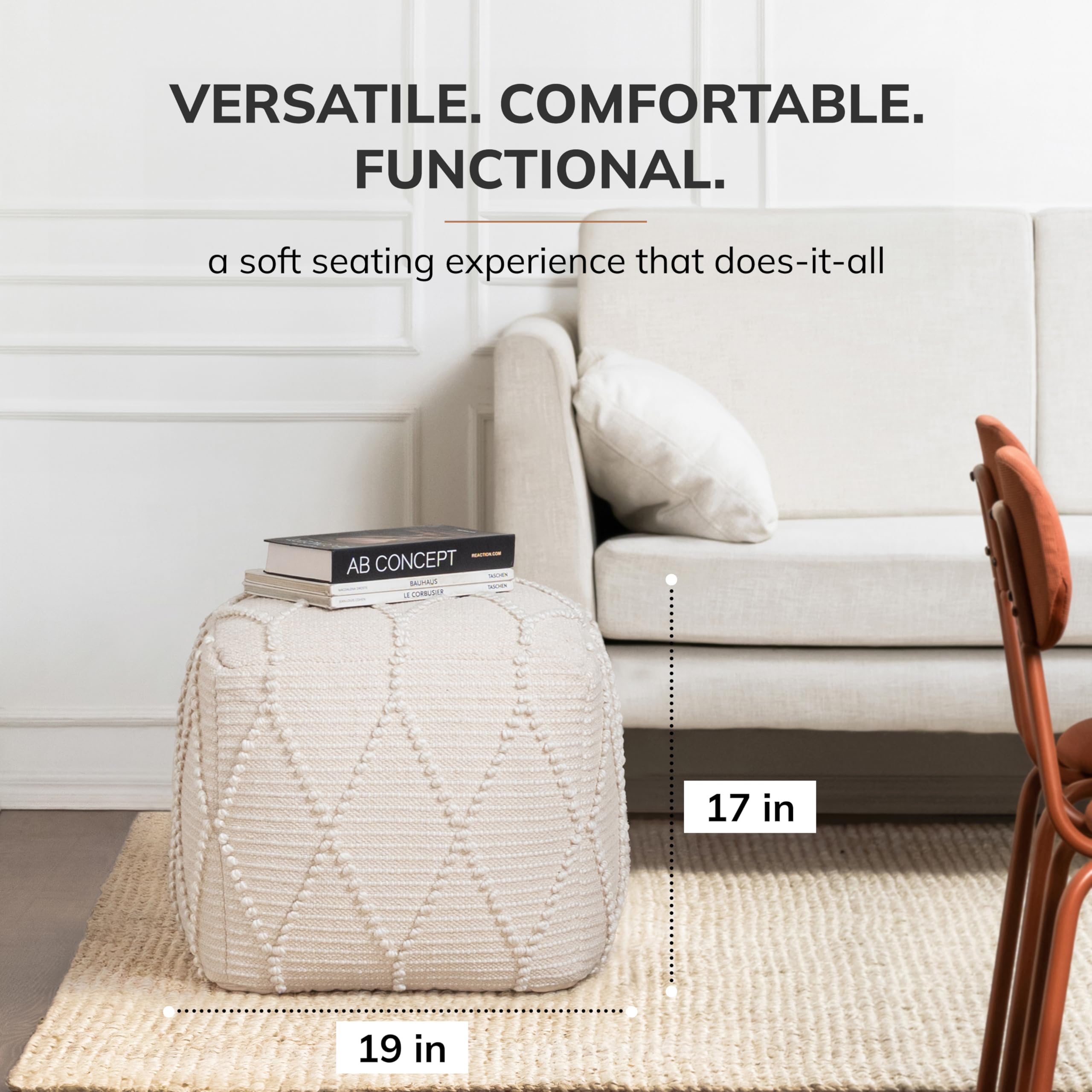 Handmade Pouf Ottoman Footrest