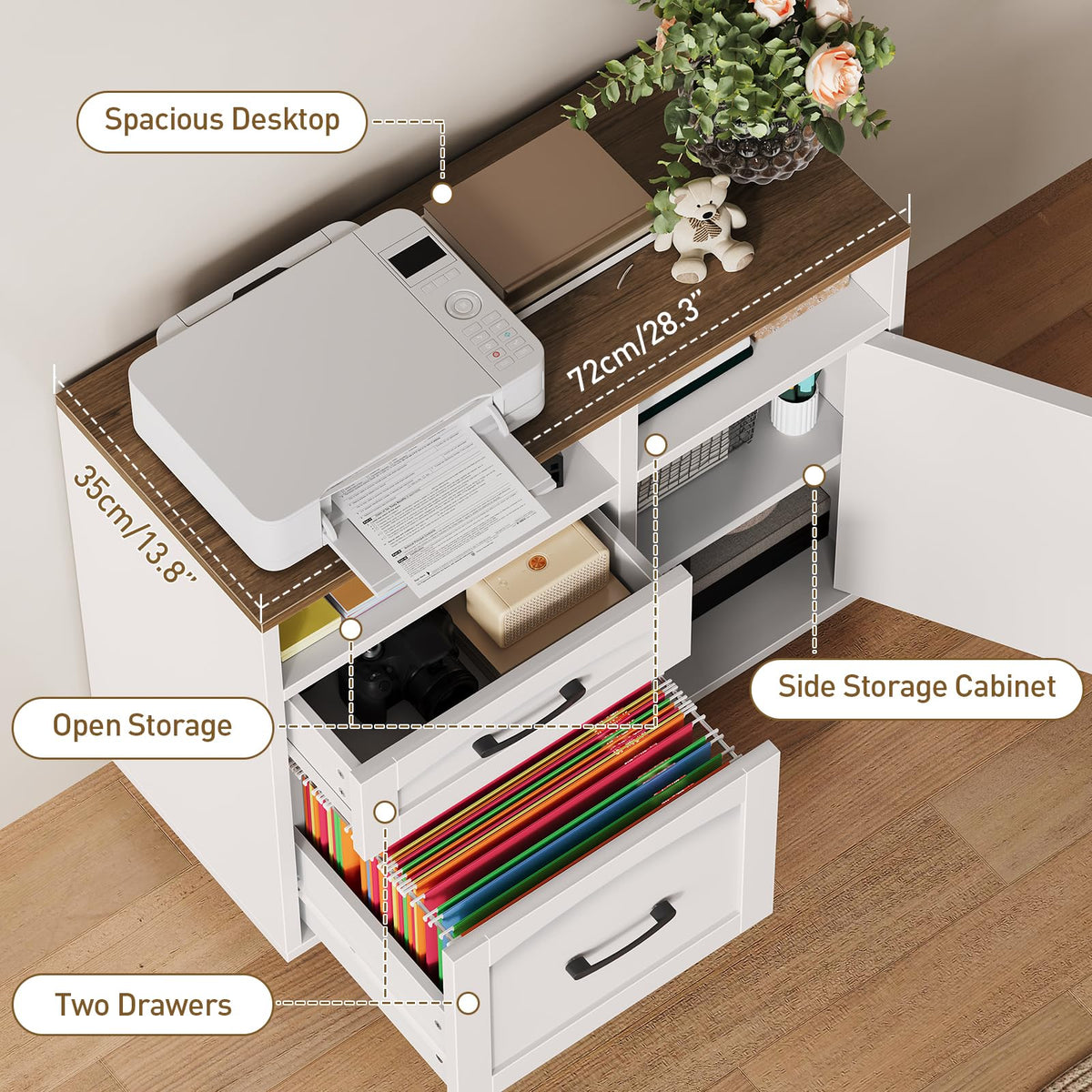2-Drawer Mobile File Cabinet