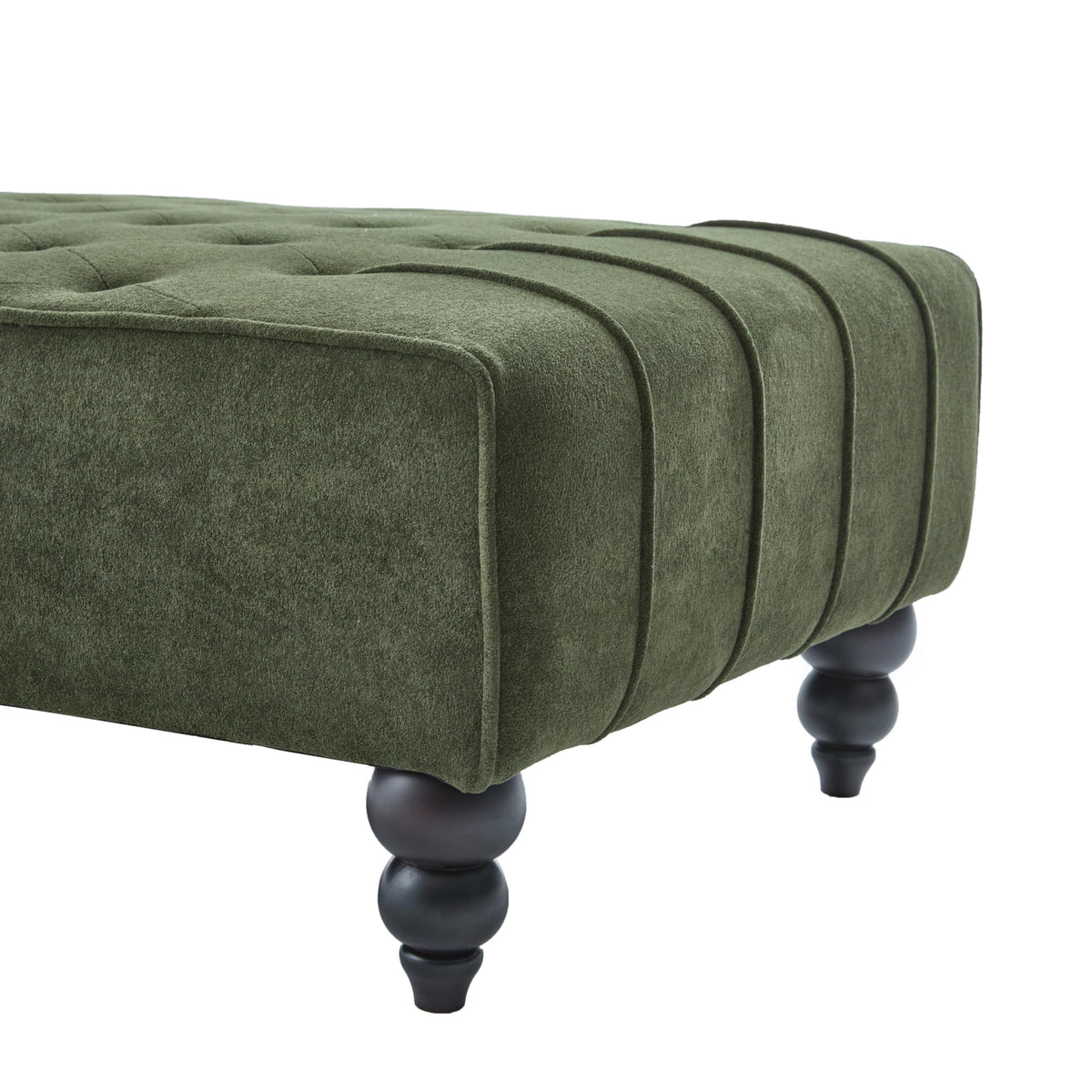 Forest Green Velvet Chaise Lounge