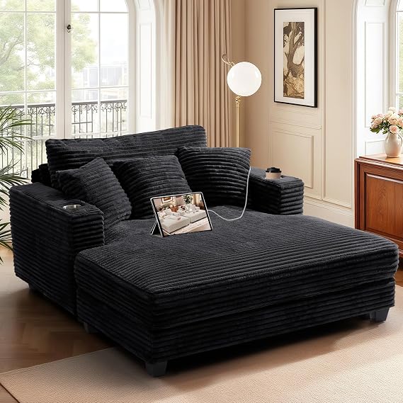 Oversized Faux Fur Chaise Lounge