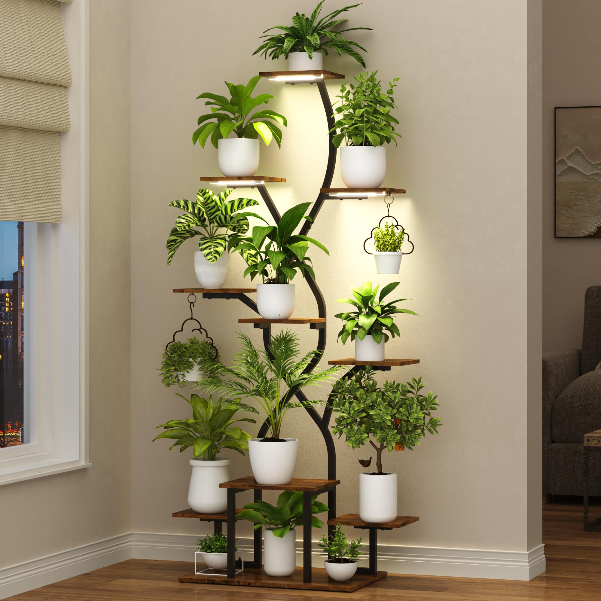10-Tier Plant Stand with Grow Light