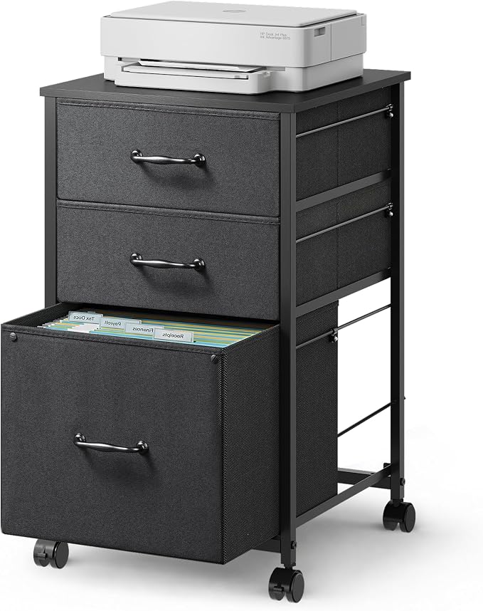 3-Drawer Rolling File Cabinet