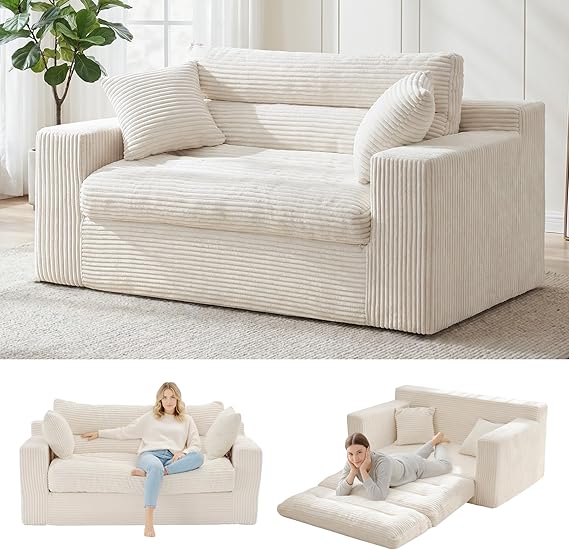 Convertible Sofa Bed with Pull-Out Sleeper