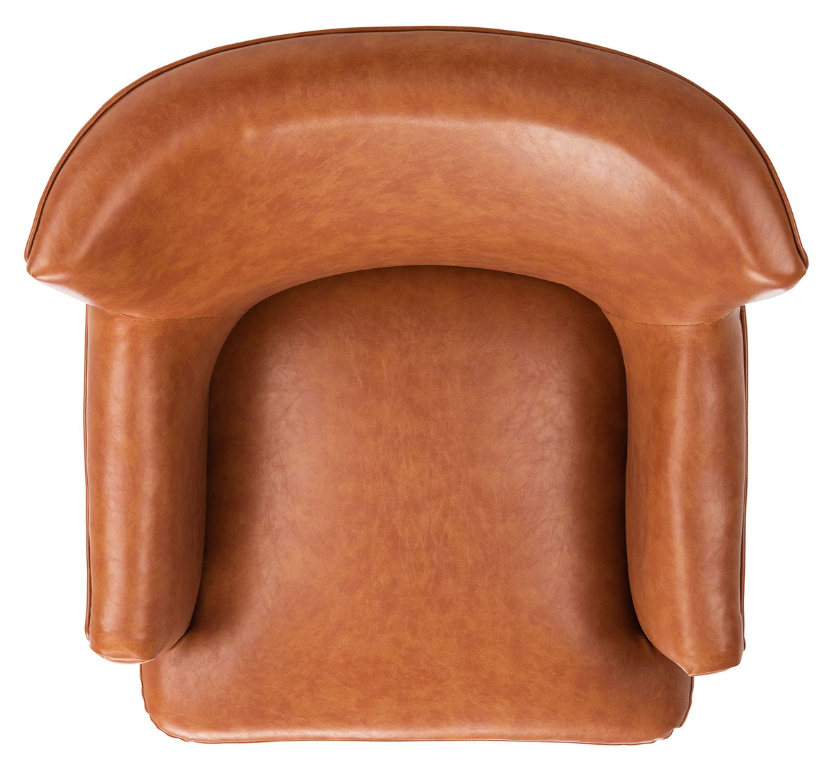 SAFAVIEH Home Collection Delfino Cognac Faux Leather/Natural Accent Chair