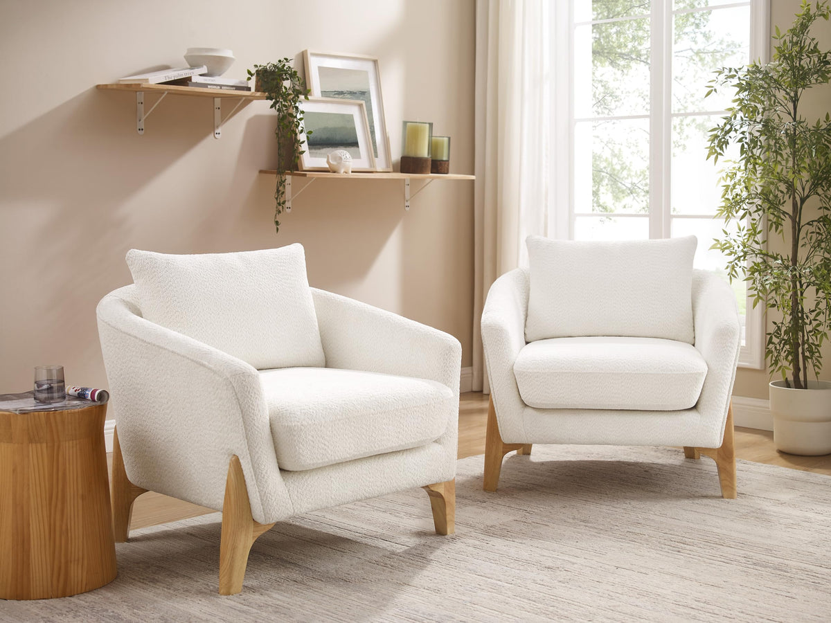 White Fleece Accent Chair