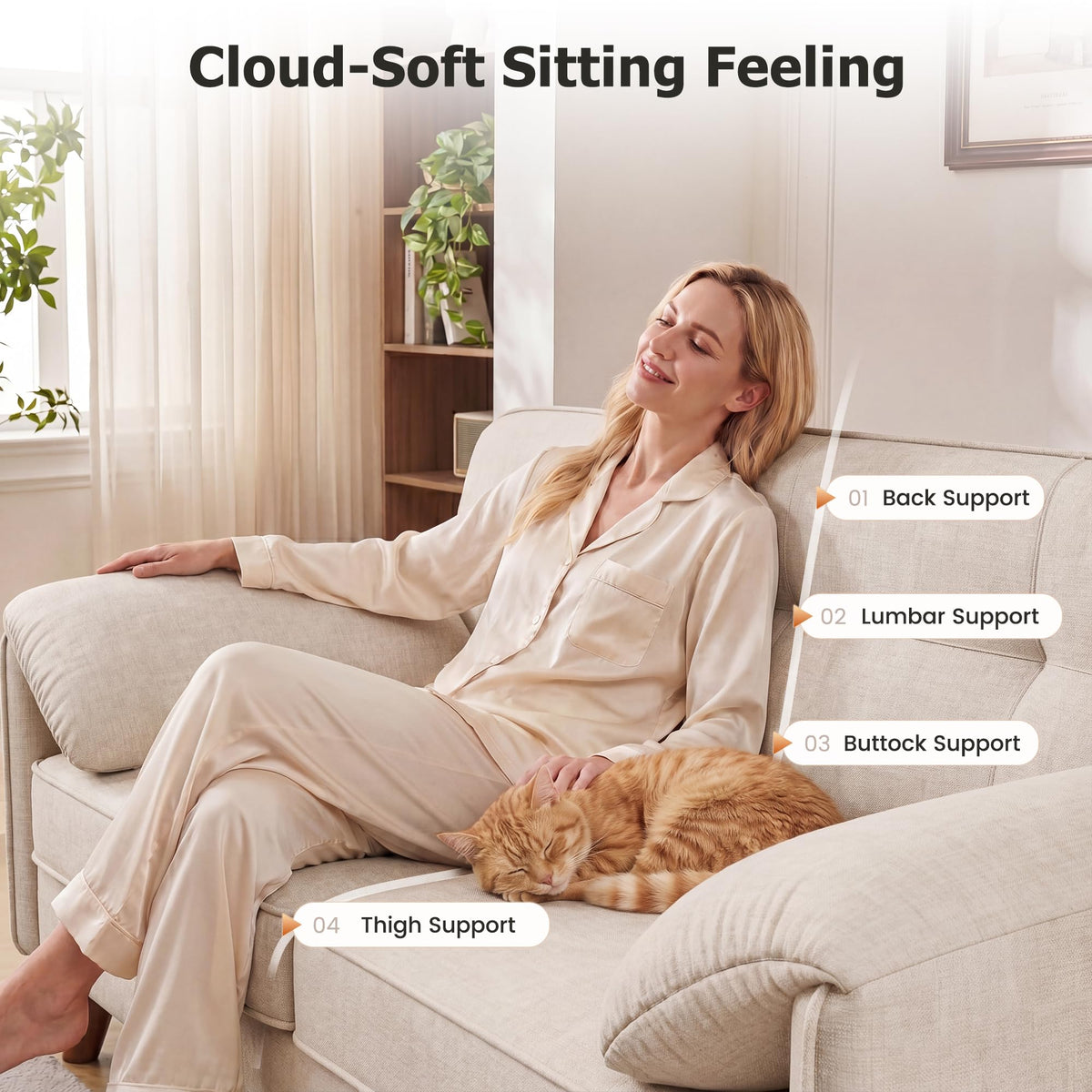 Apicizon 65" Loveseat Sofa, Chenille Loveseat Couch for Living Room with Storage Pockets, 25" Deep Seat Love Seat with Padded Arms, Modern Small Couches for Bedroom, Small Spaces, Home Office