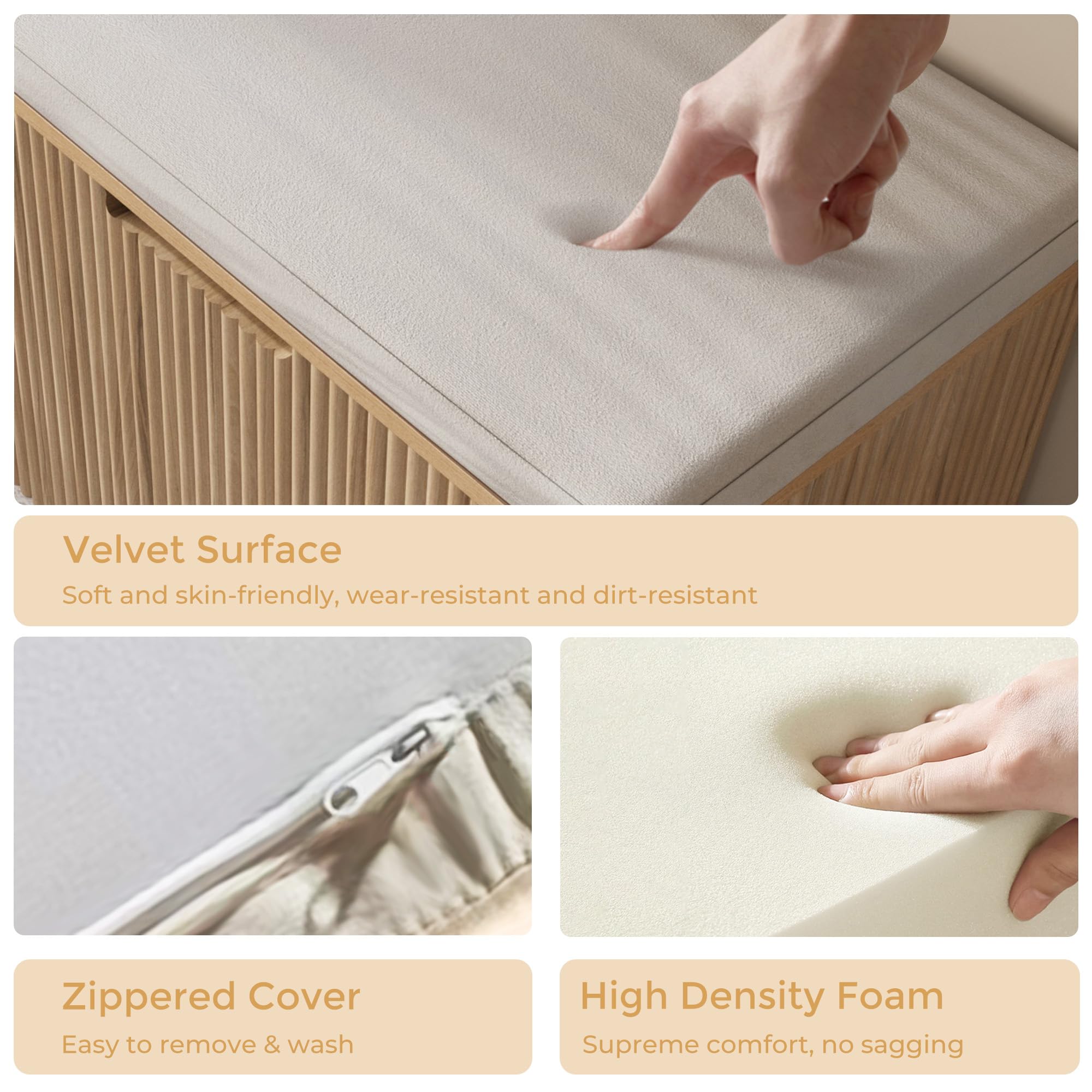 L-Shape Corner Storage Bench with Cushion