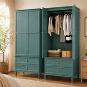Green Wardrobe with Drawers