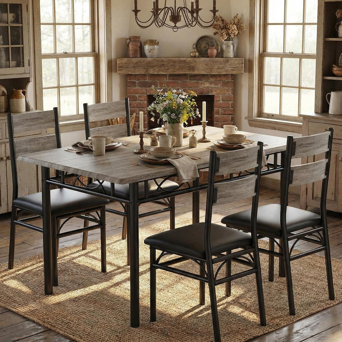 5-Piece Industrial Dining Set