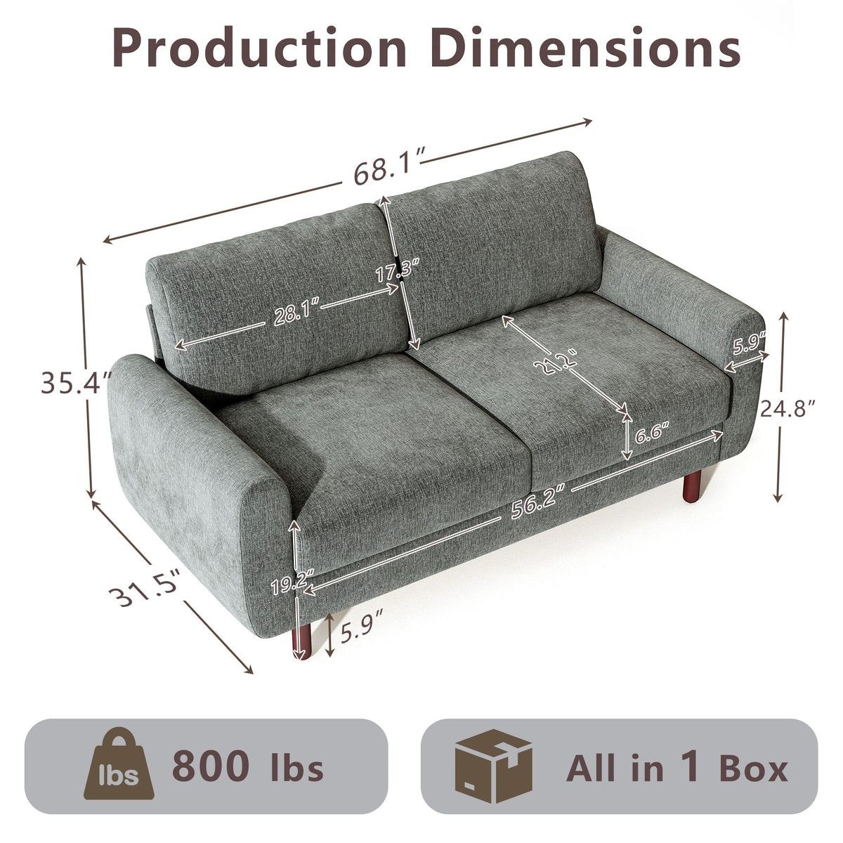 Chenille Loveseat Sofa
