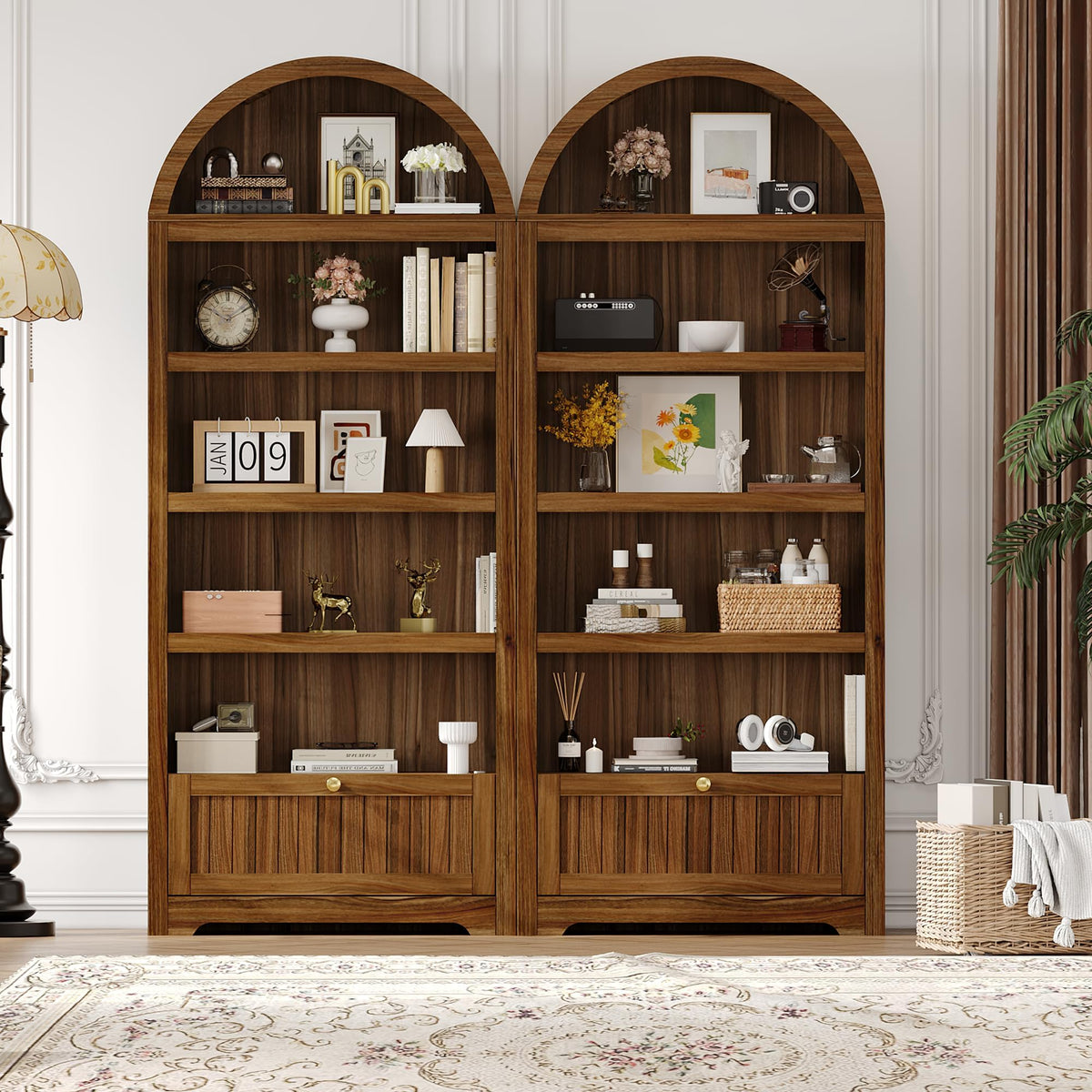 Arched Bookcase with Drawer