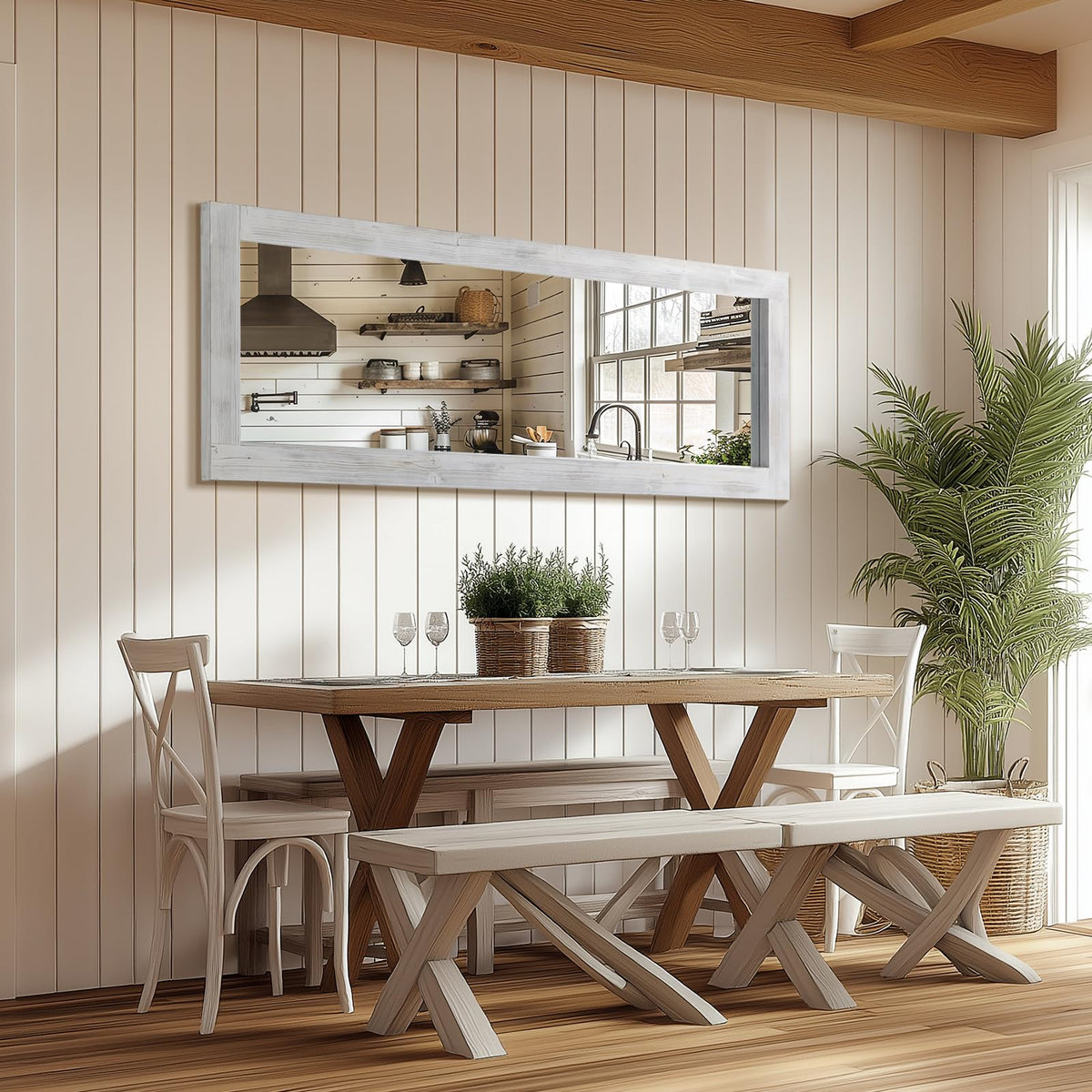 Rustic Wood Full-Length Mirror