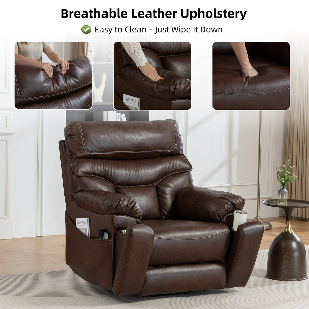 400LBS Oversized Power Lift Recliner with Extended Footrest For Big/Tall