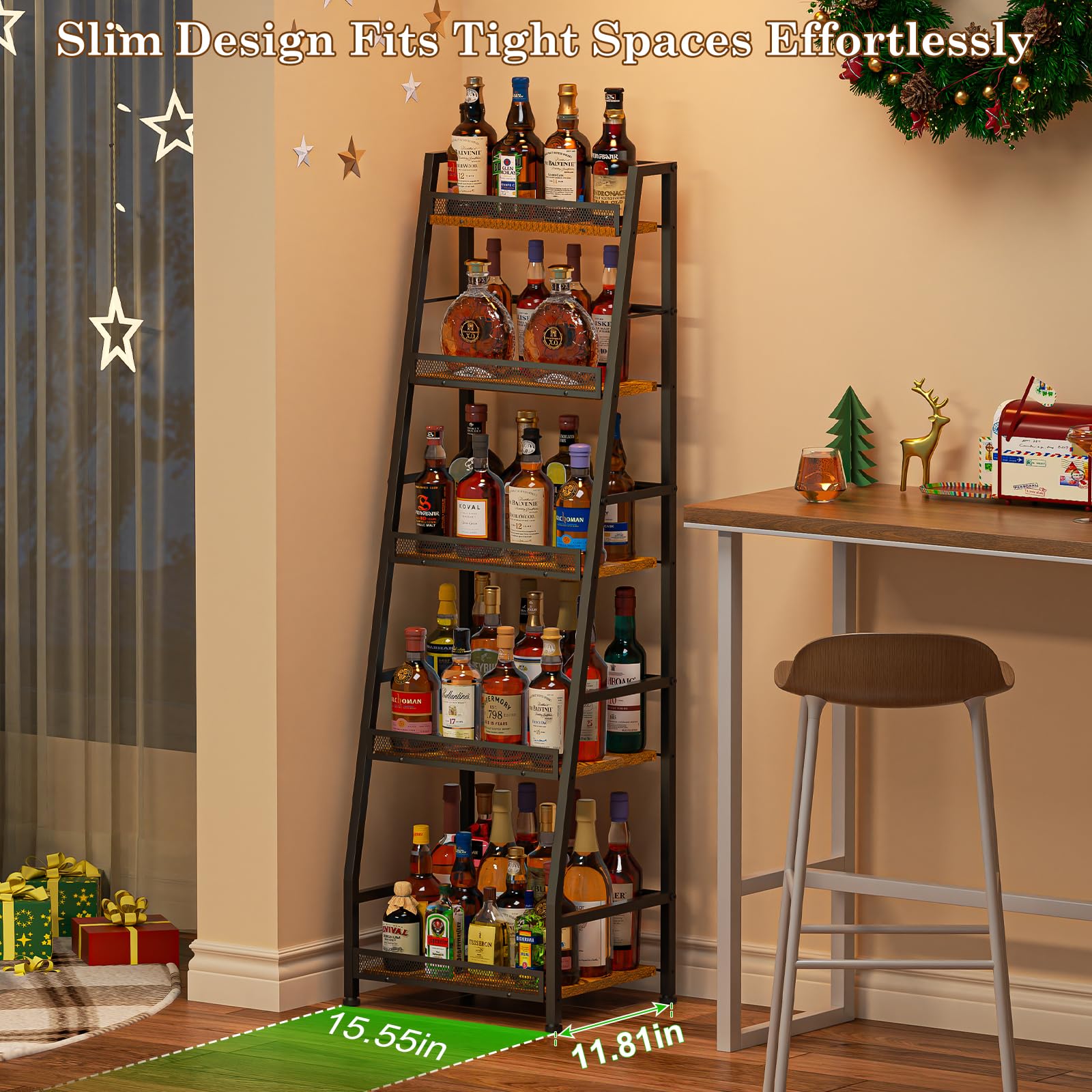 5-Tier Freestanding Wine Rack