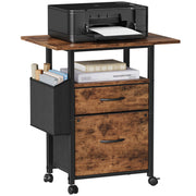2-Drawer Rolling File Cabinet with 24" Extended Desktop