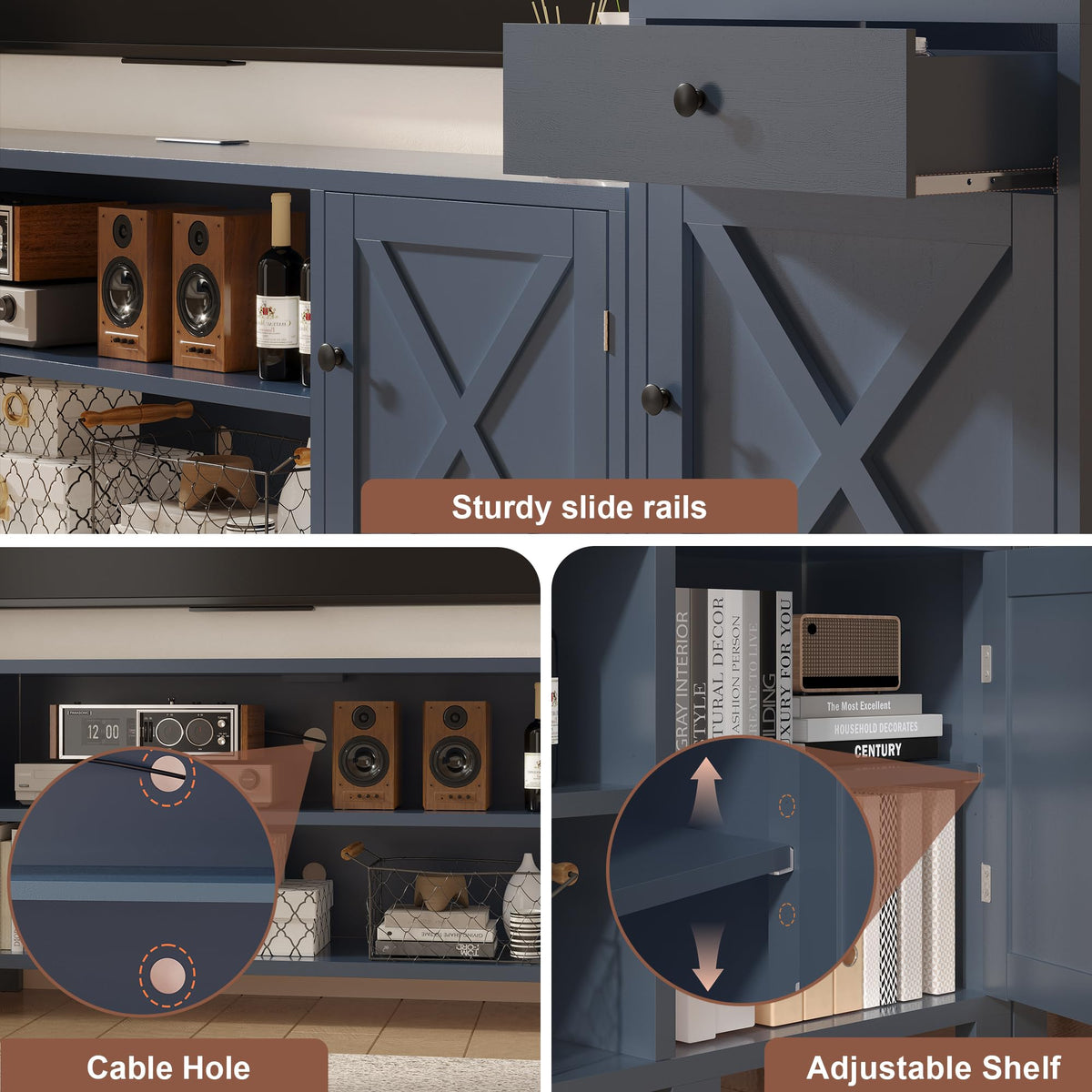 Entertainment Center with Bookshelves