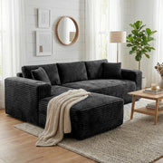 L-Shaped Sectional Sofa with Ottoman