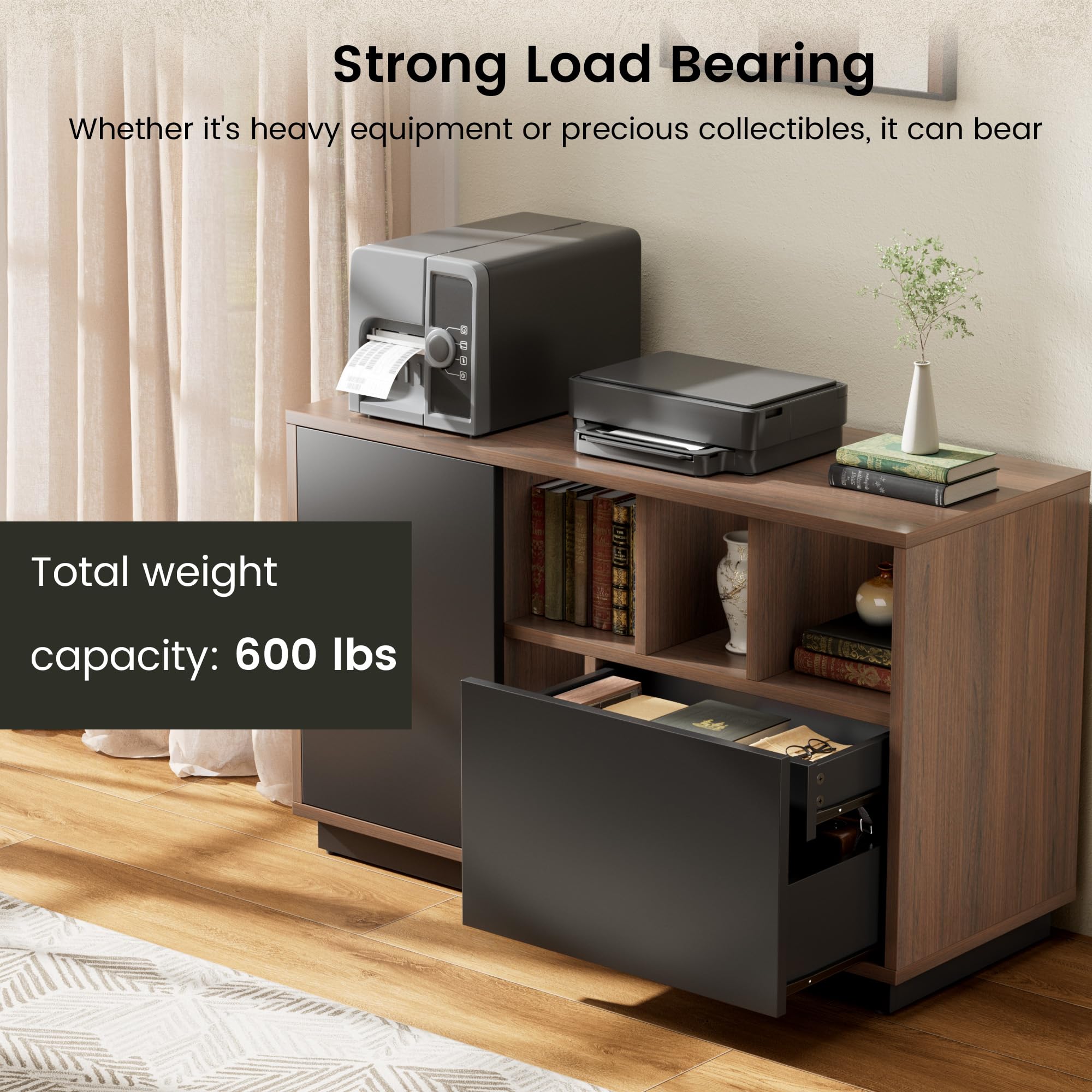 Office Storage Cabinet with Drawers & Adjustable Shelves