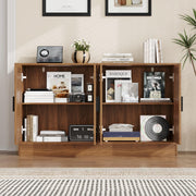 Anystyle 53" Rustic Brown Buffet Cabinet with Storage, Industrial Kitchen Sideboard with 4 Doors & Adjustable Shelves, Entryway Credenza & TV Console Table for Living Room, Dining Room