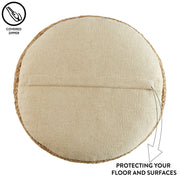 Urban Lifestyle Circular Natural Jute Braided Pouf Ottoman and Footrest, 18"x18"x10"H