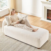 Oversized Chenille Chaise Lounge Chair with Pillows